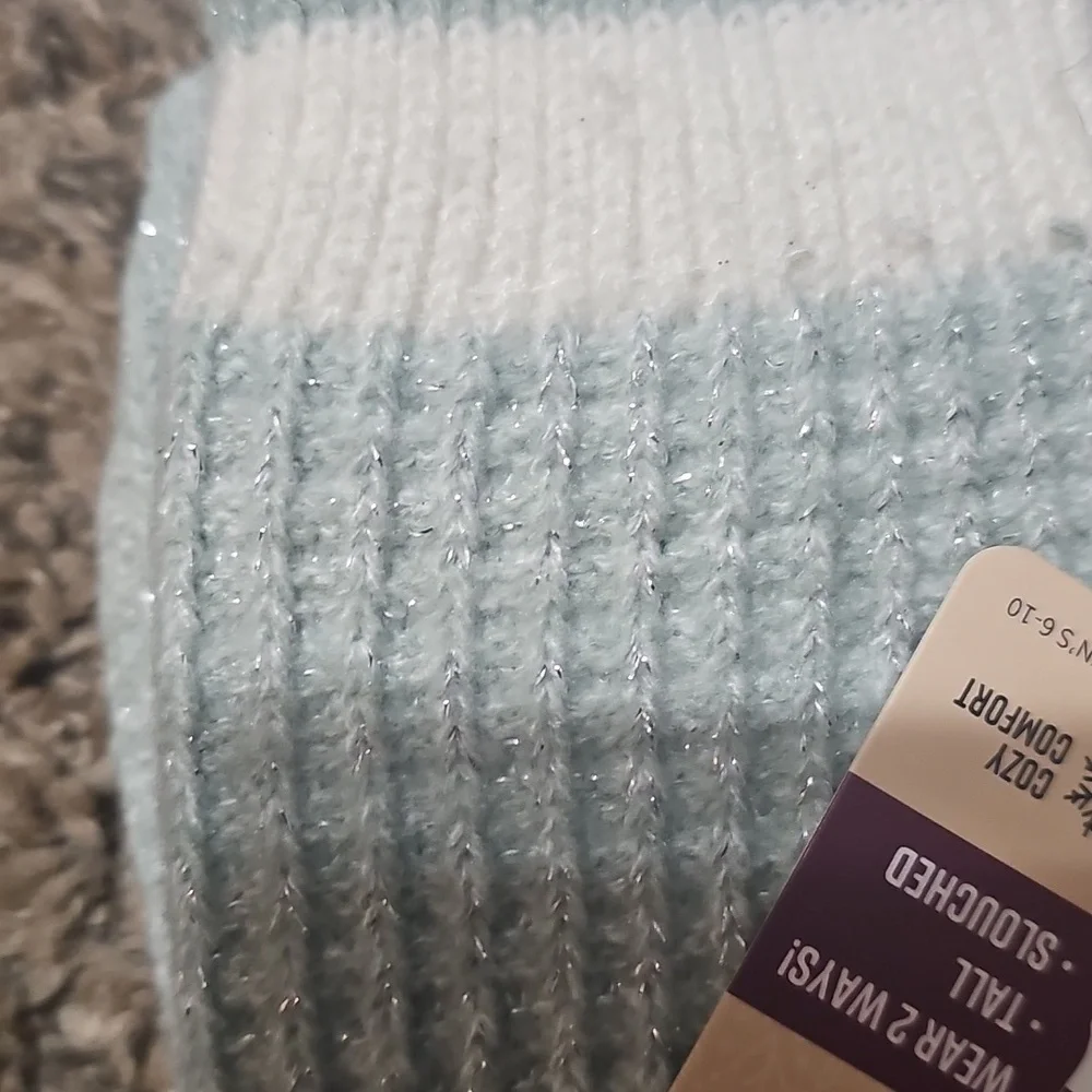 Muk Luks Shimmer Cozy Socks! Single Pair! Tall Or Slouched! Crew Length Sz 6-11